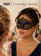 Black Blue metal masquerade mask for women product view 3