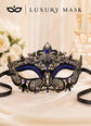 Black Blue metal masquerade mask for women product view 6