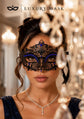 Black Blue metal masquerade mask for women product view 4