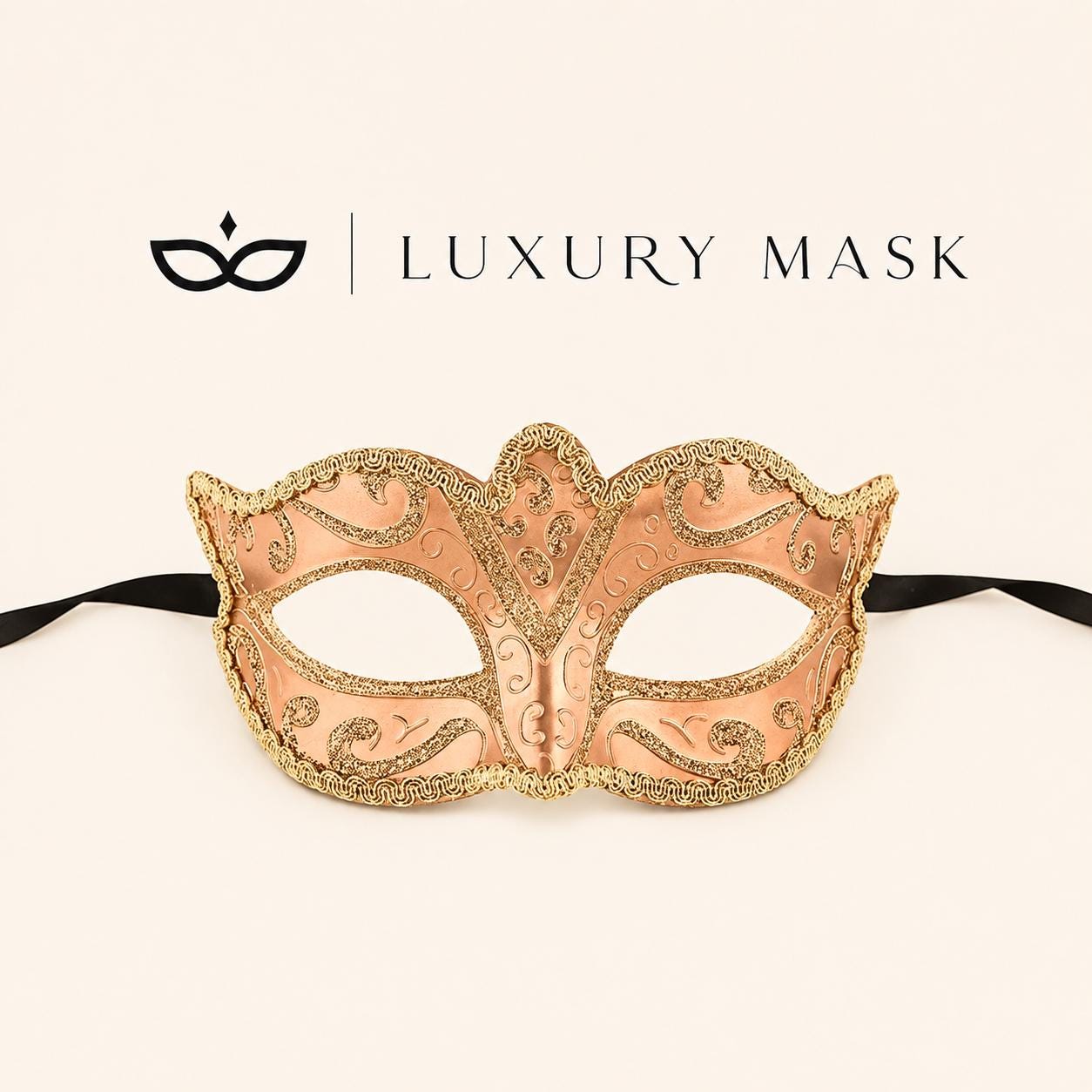 Gold masquerade mask for women product view 7