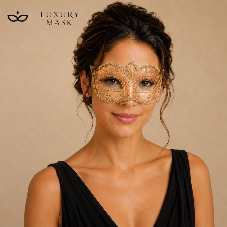Gold masquerade mask for women