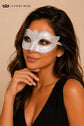Silver masquerade mask for women product view 4