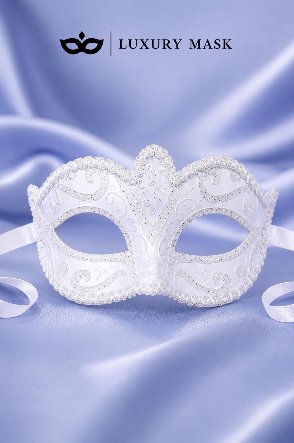 White masquerade mask for women product view 5