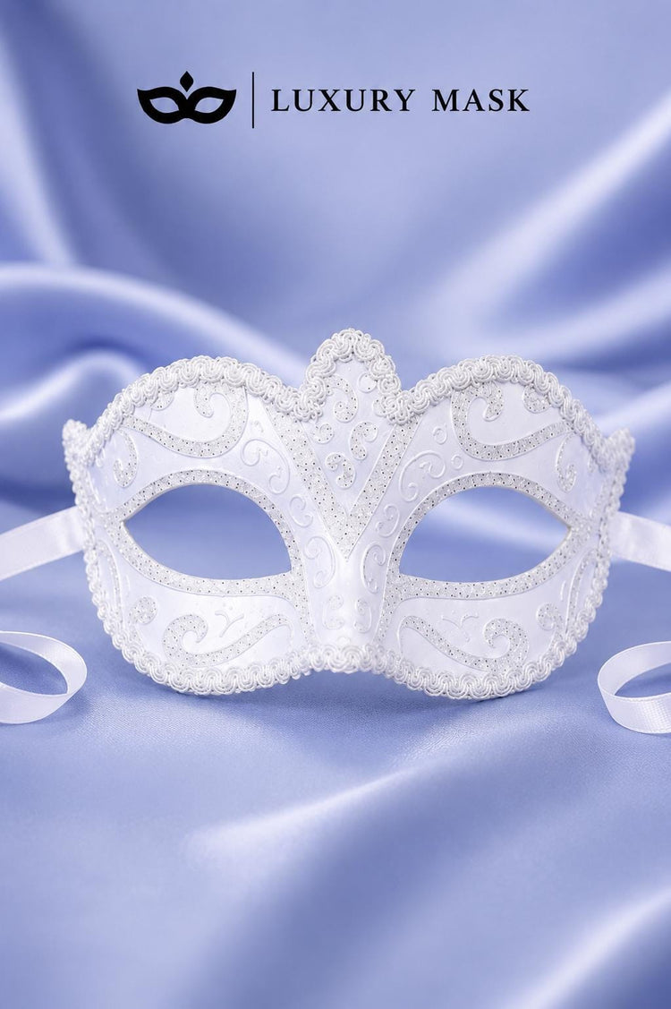 White masquerade mask for women product view 5