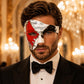 Silver Red masquerade mask for men