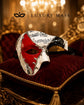 Silver Red masquerade mask for men product view 5