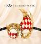Gold Red masquerade mask for men product view 5