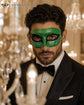 Silver Green masquerade mask for men product view 3