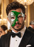 Silver Green masquerade mask for men