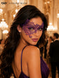 Purple lace masquerade mask for women product view 3