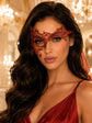 Red lace masquerade mask for women product view 3