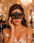 Black metal masquerade mask for women