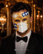 Gold White masquerade mask product view 3