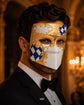 Gold White masquerade mask product view 5