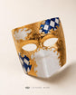 Gold White masquerade mask product view 9