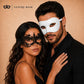 Black White lace masquerade mask couples set