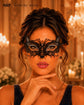 Black metal masquerade mask for women product view 4