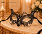 Black metal masquerade mask for women product view 6