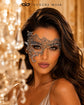 Silver lace masquerade mask for women product view 4