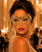 Gold metal masquerade mask product view 2