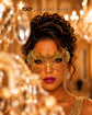 Gold metal masquerade mask product view 4