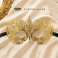 Gold metal masquerade mask product view 6
