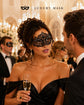 Black metal masquerade mask for women product view 3