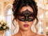 Black Red metal masquerade mask for women