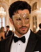 Gold metal masquerade mask for men product view 2