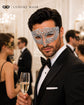 Silver metal masquerade mask for men product view 3