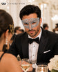 Silver metal masquerade mask for men product view 4
