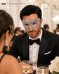 Silver metal masquerade mask for men product view 4