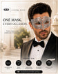 Silver metal masquerade mask for men product view 6