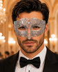 Silver metal masquerade mask for men