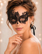 Black metal masquerade mask for women product view 2
