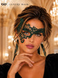 Green lace masquerade mask for women product view 3