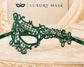 Green lace masquerade mask for women product view 5
