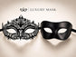 Black metal masquerade mask couples set product view 7
