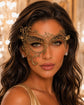 Gold lace masquerade mask for women