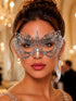 Silver metal masquerade mask