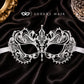 White metal masquerade mask product view 4
