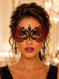 Black Red metal masquerade mask