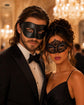 Black metal masquerade mask couples set