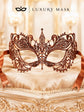 Orange lace masquerade mask for women product view 5