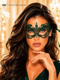 Green lace masquerade mask for women product view 4