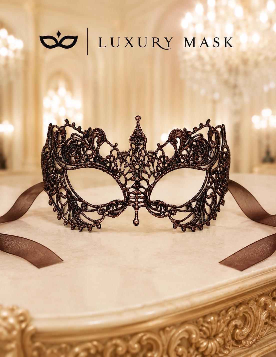 Mocha Lace Eye Mask for Women product view 6