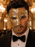 Gold metal masquerade mask for men