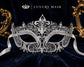 White Crown Masquerade Mask with Clear Rhinestones product view 5