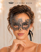 Antique Silver Swan Masquerade Mask with Black Stones product view 3