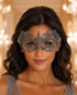 Silver Chrome Lace Masquerade Mask for Women